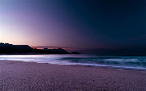 Download 3840x2400 Wallpaper Calm Beach Purple Sunset