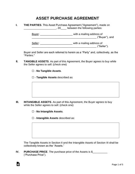 Asset Purchase Agreement Template 2022