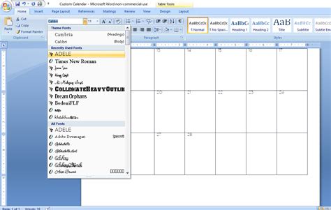 How To Create A Custom Calendar In Word Calyx And Corolla Custom