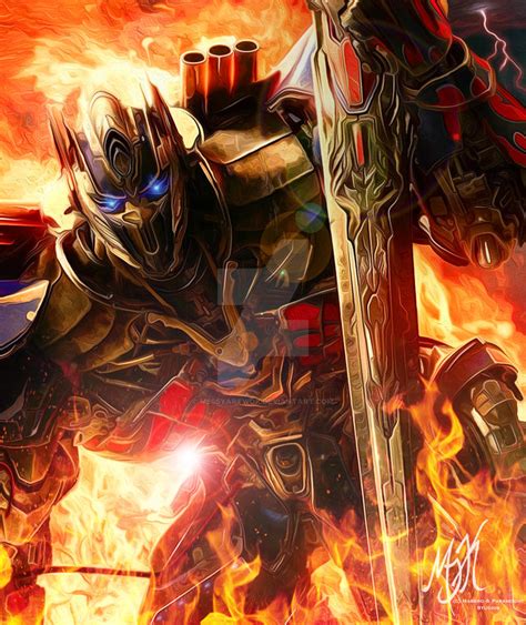 Tf Aoe Optimus Prime Into The Fire By Messyartwok On Deviantart