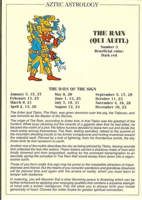 Aztec Astrology The Rain Astrology Aztec Aztec Culture Mayan