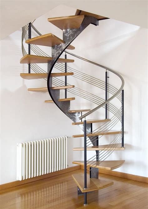 Spiral Staircase With Brushed Steel Structure Idfdesign