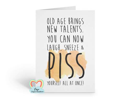 Buy Funny Birthday Card Old Age Birthday Card Old Age Brings New
