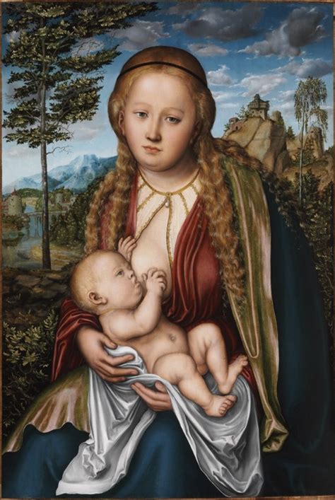 Maria das Kind stillend Lucas Cranach d Ä als Kunstdruck oder Gemälde