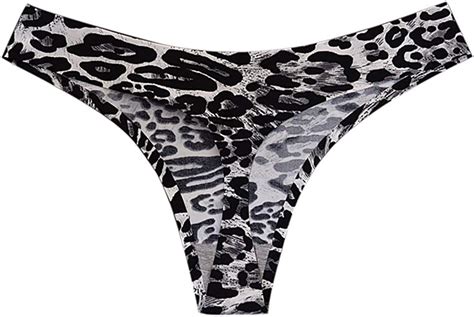 Jmetric Womens Leopard Print Sexy Women Sexy Leopard Print Thongs Briefs G String Lace Panties