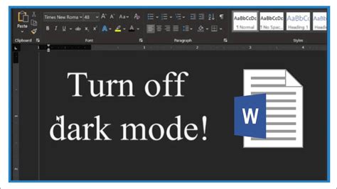 How To Turn Off Dark Mode In Microsoft Word Youtube