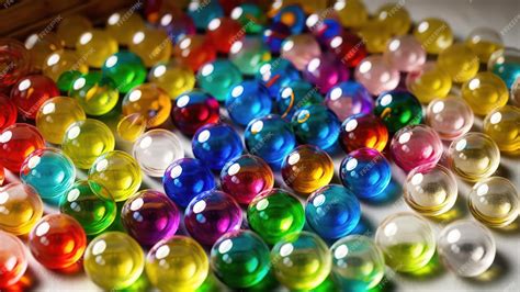 Premium Ai Image Colorful Glass Shiny Balls Abstraction Background