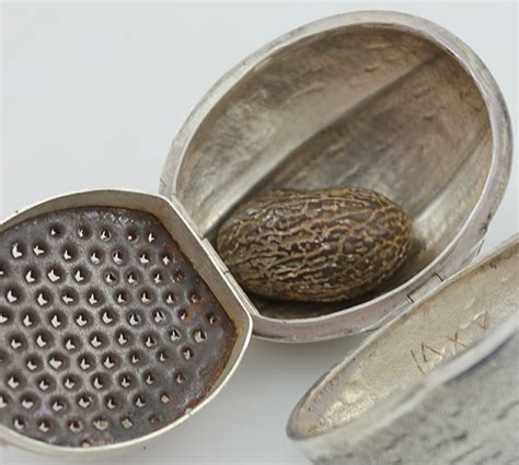 Rare Walnut Shaped Antique Silver Nutmeg Grater Circa 1870