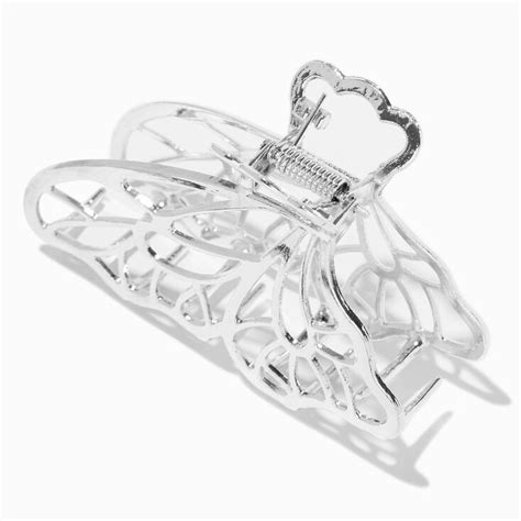 Silver Filigree Butterfly Medium Metal Hair Claw Claires Us