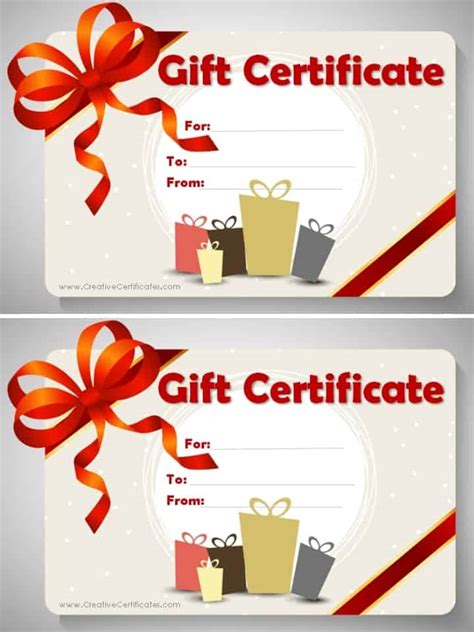 Celebrate each year of someone's life with a customized diy card. Free Gift Certificate Template (customizable)