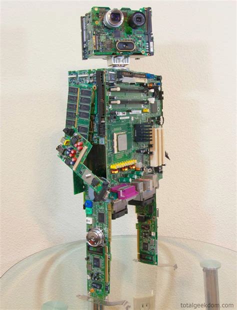 Robot Sculpture Made Out Of Computer Parts