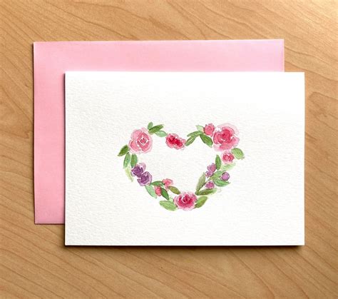 Hand Painted Greeting Card 5x7 Roses Blank Card Original Etsy