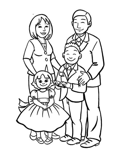 The following family coloring pages might not be able to show you the actual warmth a family can provide you, but it can give you the idea that a happy family can make your life a whole lot of brighter. How To Draw A Beautiful Family Coloring Page : Coloring Sky