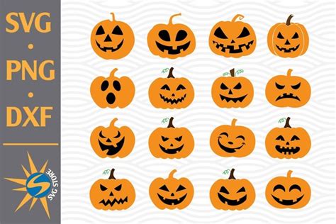 Pumpkin Face SVG, PNG, DXF Digital Files Include (749326) | SVGs
