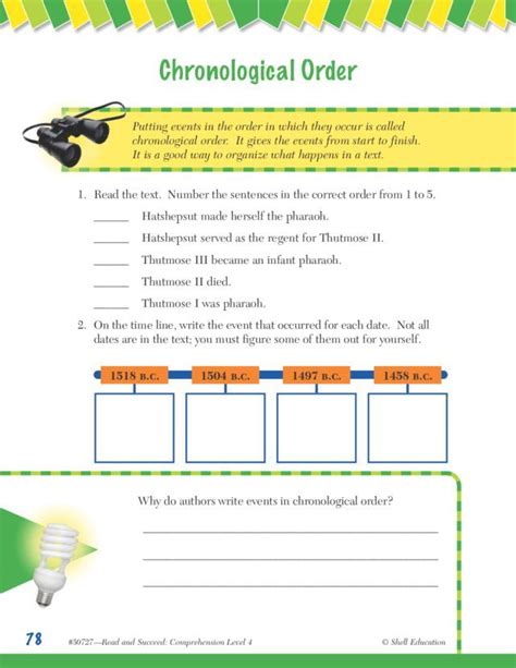 Chronological Order Worksheets