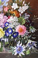 Still life of flowers in a glass vase by Harold Clayton | BADA