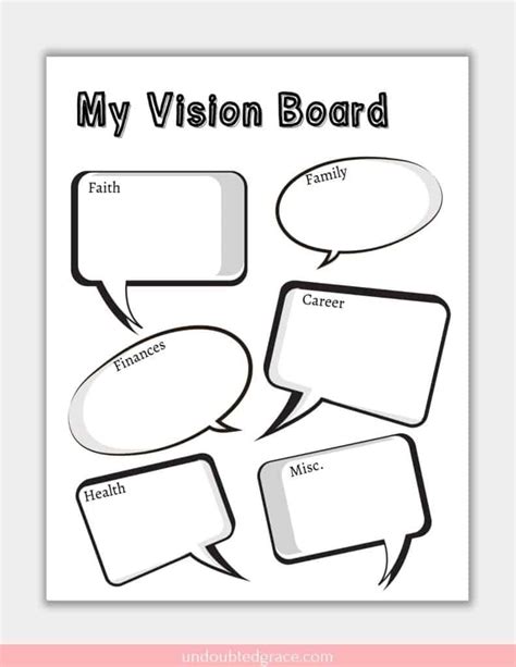 Printable Vision Board Template Carrie Elle Printable Vision Board