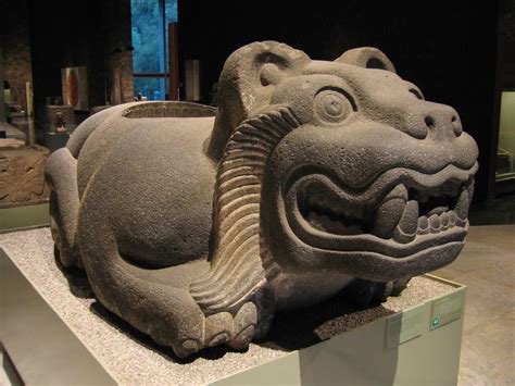 Ancient Aztec Jaguar Shaped Cuauhxicalli At The Museo Nacional De