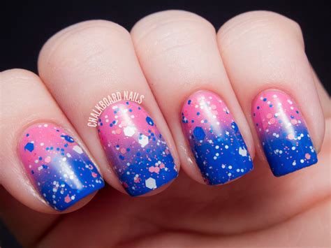Double The Bubble Pink And Blue Gradient And Glitter Combo