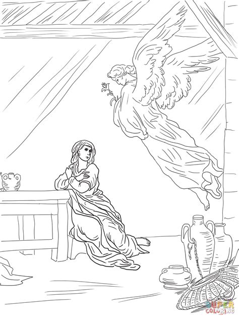 coloring pages mary  angel coloring home