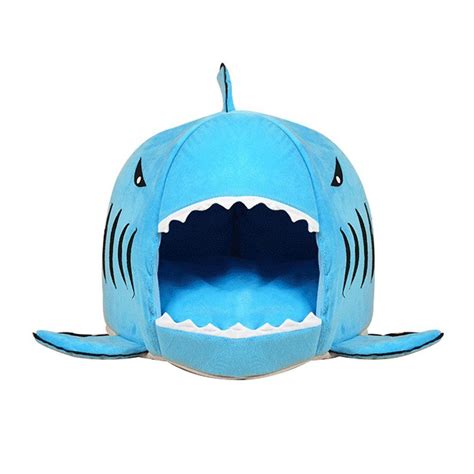 Royalbelle Shark Pet House With Removable Bed Cushion Mat For Dogs And