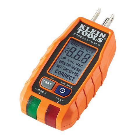 Klein Tools Gfci Electrical Outlet Tester With Lcd Rt The Home Depot