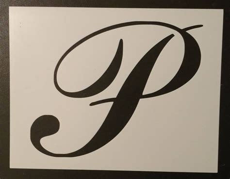 Large Big Script Cursive Letter P Custom Stencil Fast Free