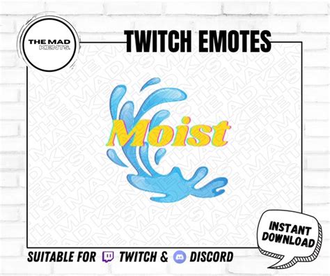 Twitch And Discord Emote Moist Funny Humorous Graphic Etsy UK