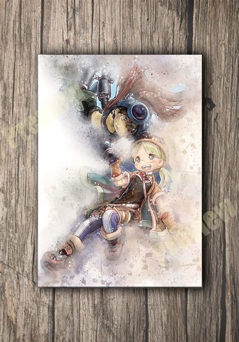 Made In Abyss Regu And Riko Anime Poster Art Watercolor Etsy