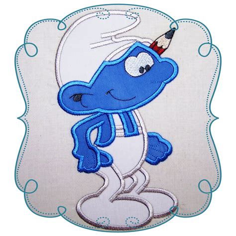 Smurf Applique Machine Embroidery Design Pattern Loves Applique Instant Download Embroidery