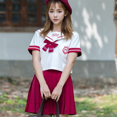Gyhyd White Topred Skirt Sailor Dress Chorus Performance Jk Uniforms