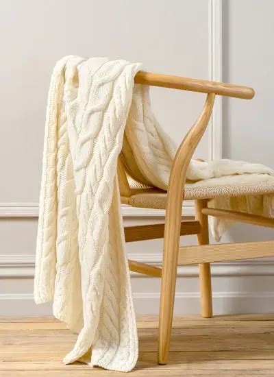 Natural Supersoft Aran Throw Blarney