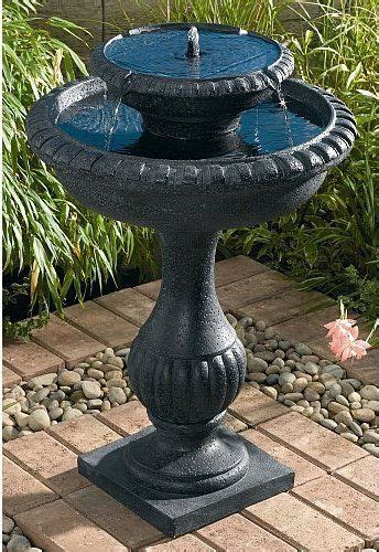 H71cm maleda antique effect bird bath water fountain. solar power solar: Smart Solar Blenheim 2-Tier Solar-on ...