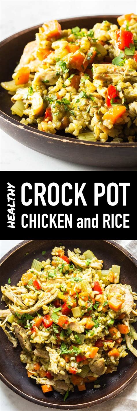 Here are my favorite 5 ingredient crock pot recipes that are also healthy! Crock Pot Chicken and Rice | Recipe | Healthy chicken ...