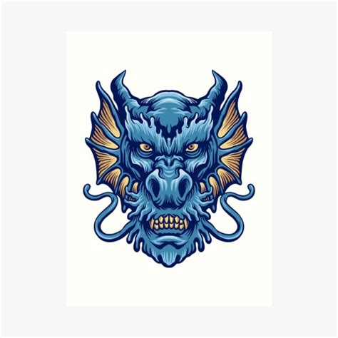 Blue Dragon Art Print By Sasha Arts Redbubble