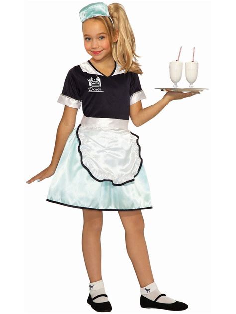 Girls 50s Diner Waitress Costume