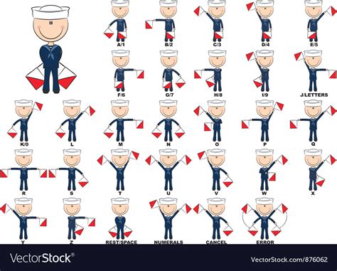 Semaphore Flag System Royalty Free Vector Image