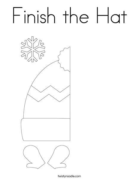 Finish The Hat Coloring Page Twisty Noodle Coloring Pages Art