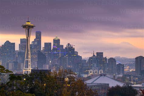 View Of The Space Needle From Kerry Park Seattle Washington State