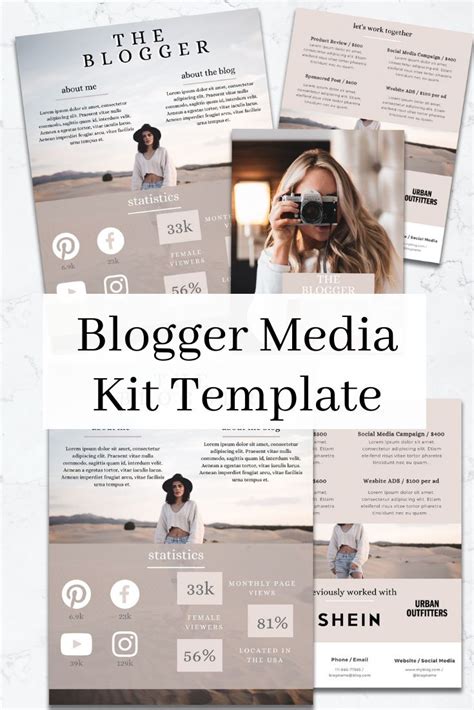The Blogger Media Kit Template For Influencers Canva Media Etsy