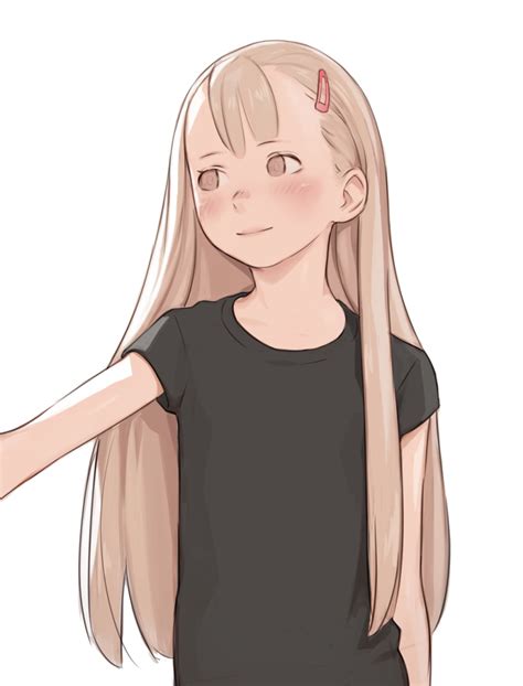 Luimiart Original Highres Girl Black Shirt Blonde Hair Blush