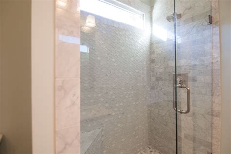 Renovated Shower Featuring A Town Shower Square Trim In Satin Nickel