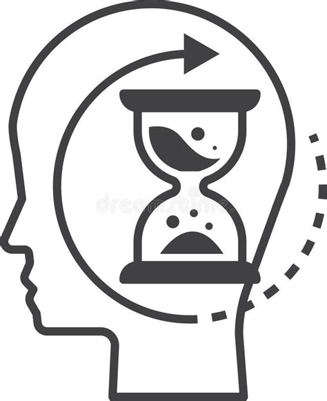 Human Head And Hourglass Illustration In Minimal Style Stock Vector Illustration Of Marketing