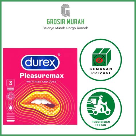 Jual Durex Pleasuremax 3s Kondom Bertextur Dot Dan Garis Shopee