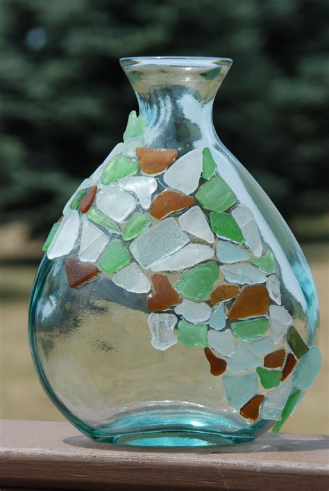Beach Glass Bottle This Would Look Really Cute Once Covered With Seaglass And String Of