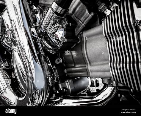 Motorcycle Engine Closeup As Background Horizontal Stock Photo Alamy