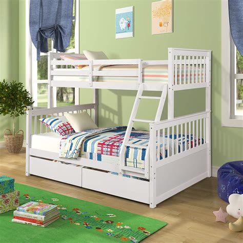 Bunk Bed Harperandbright Designs Solid Wood Twin Over Full Size Beds