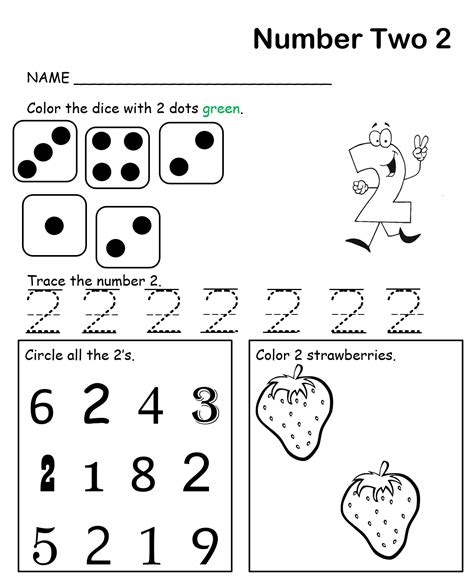 Kindergarten Worksheet Learning Number 2 Learning Numbers Kids Math