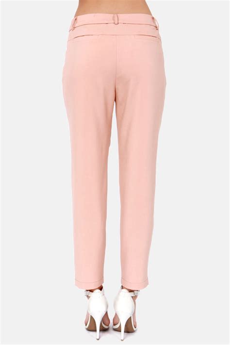 Cute Blush Pants Cropped Pants High Waisted Pants 5500