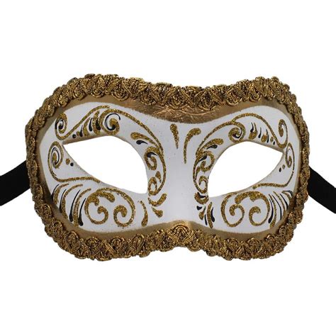 Colombina White And Gold Venetian Masquerade Mask Costume Ball Etsy